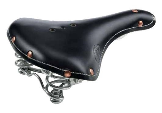 Selle cuir piquée MG noire, avec ressorts de tension